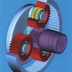 By splitting the load between 3 planet gears the torque capacity of the gearbox is favourable against other solutions of a similar size